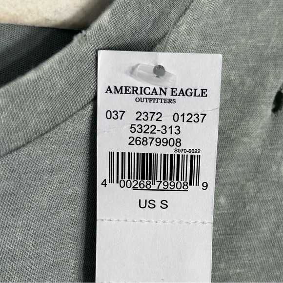 American Eagle Distressed Deconstructed Gorpcore Grunge Ruffle Flounce Top Sz S - Picture 9 of 11